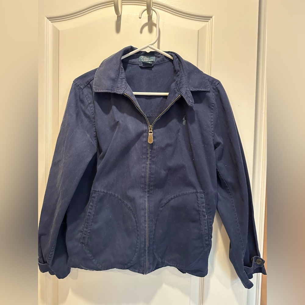 Vintage Polo by Ralph Lauren Zip-Up Harrington Jacket Size S Womens Y-L Navy